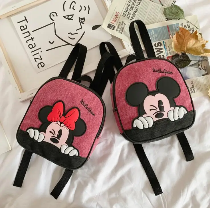 

New Mickey School Bag Minnie for Boys Girls baby Bag Children Backpack Kindergarten Backpack kid School Bags Satchel