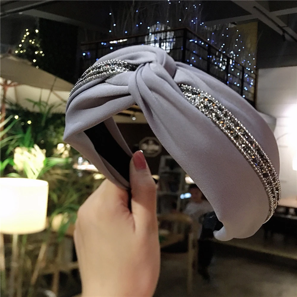 Модные аксессуары для волос Женская однотонная ткань средний крест-Шипованная