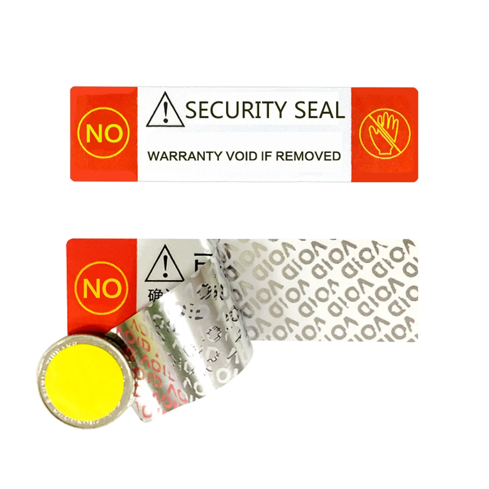 Прямоугольные защитные наклейки 90 мм х 25 мм, клейкие гарантийные аннулированные этикетки, индивидуальный и бесплатный дизайн от AliExpress WW