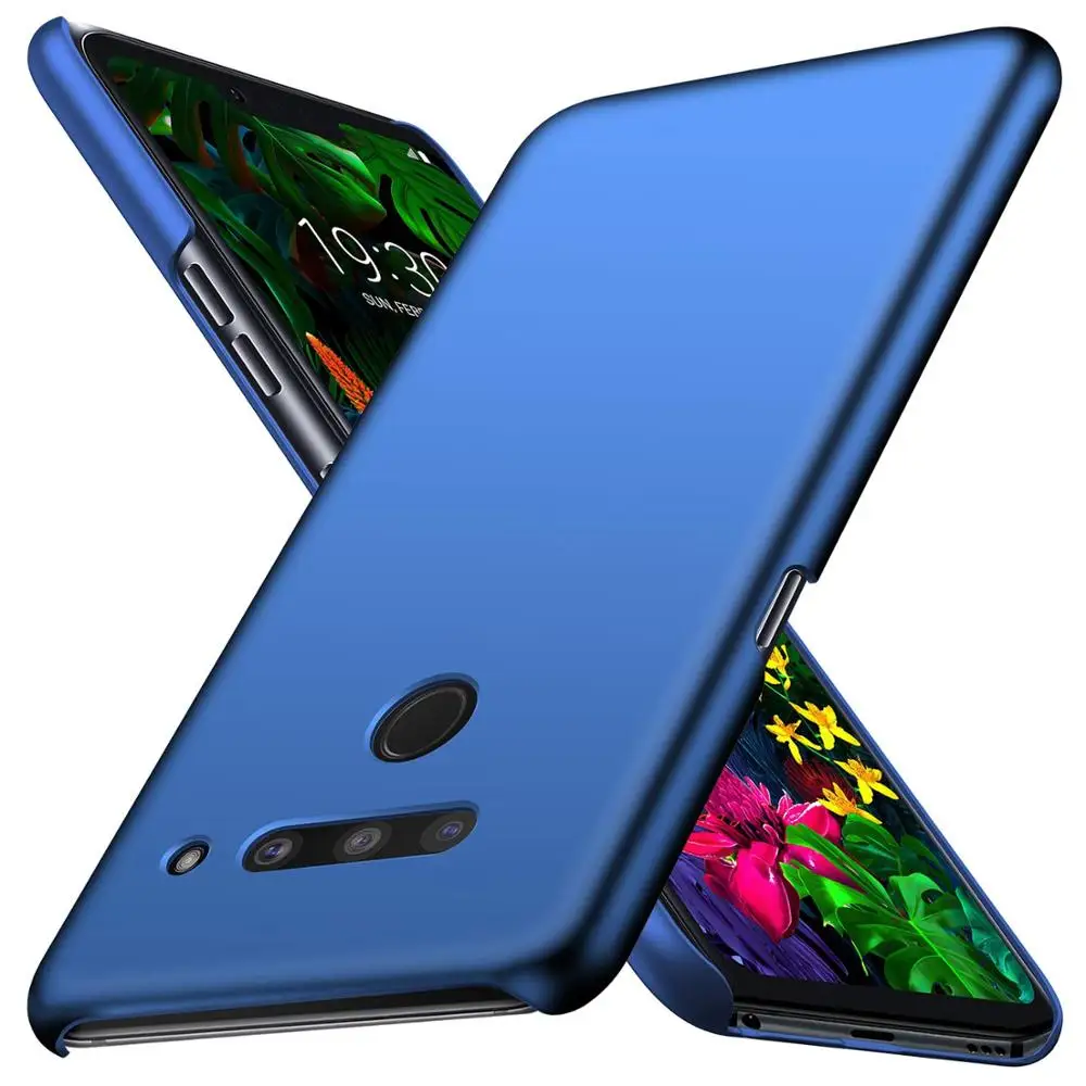Синий Magnetic Car Holder Case For LG V50 ThinQ V40 Hard PC Cover for LG V50 V30 V20 V10 Ultra-thin Breathable Scrub Case - Цвет: Синий