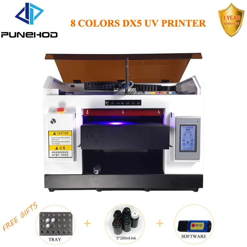 Новый принтер для печати логотипов сделай сам epson DX5 8 видов цветов uv led a3 струйный