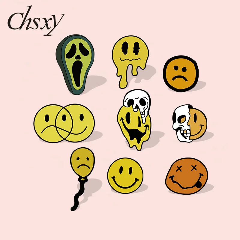 

Creative Skull Badges Acrylic Lapel Pin Anime Smiley Pins Brooch Horror Deadpool Avatar Badges Brooches Jeans Shirt Bag Jewelry