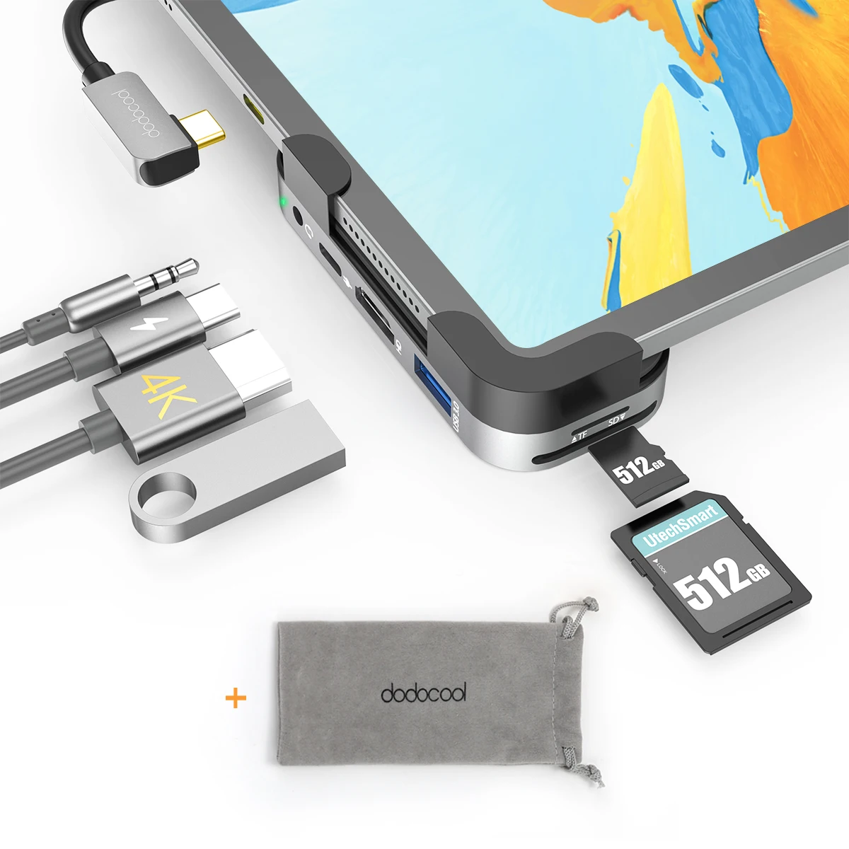Dodocool телефон для iPad 6 в 1 USB3.0/C 4K видео HDMl 3 5 мм выходной порт SD/TF кардридер PD Dock Mate 20
