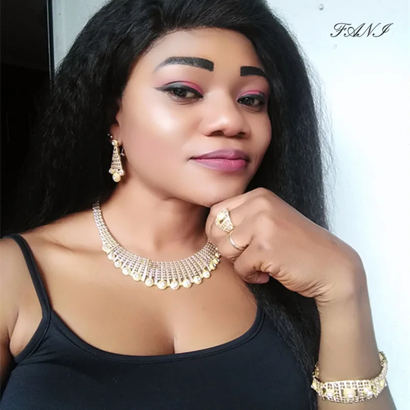 Набор золотых ювелирных изделий Fani dubai брендовые итальянские свадебные женские