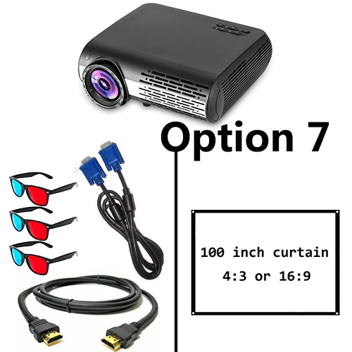 Option 7 Poner Saund M2 wifi 6500 люмен светодиодный проектор 1280*800 FULL HD 4K 2K Android 6,0 Поддержка bluetooth USB VGA HDMI настенный кронштейн - Цвет: Option 7