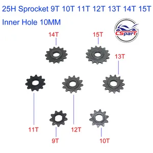 Зубчатая шестерня для самоката, 9, 10, 11, 12T, 13T, 14T, 15 T, 25H, овальная, 10 мм, 500 Вт, 800 Вт, 1000 Вт