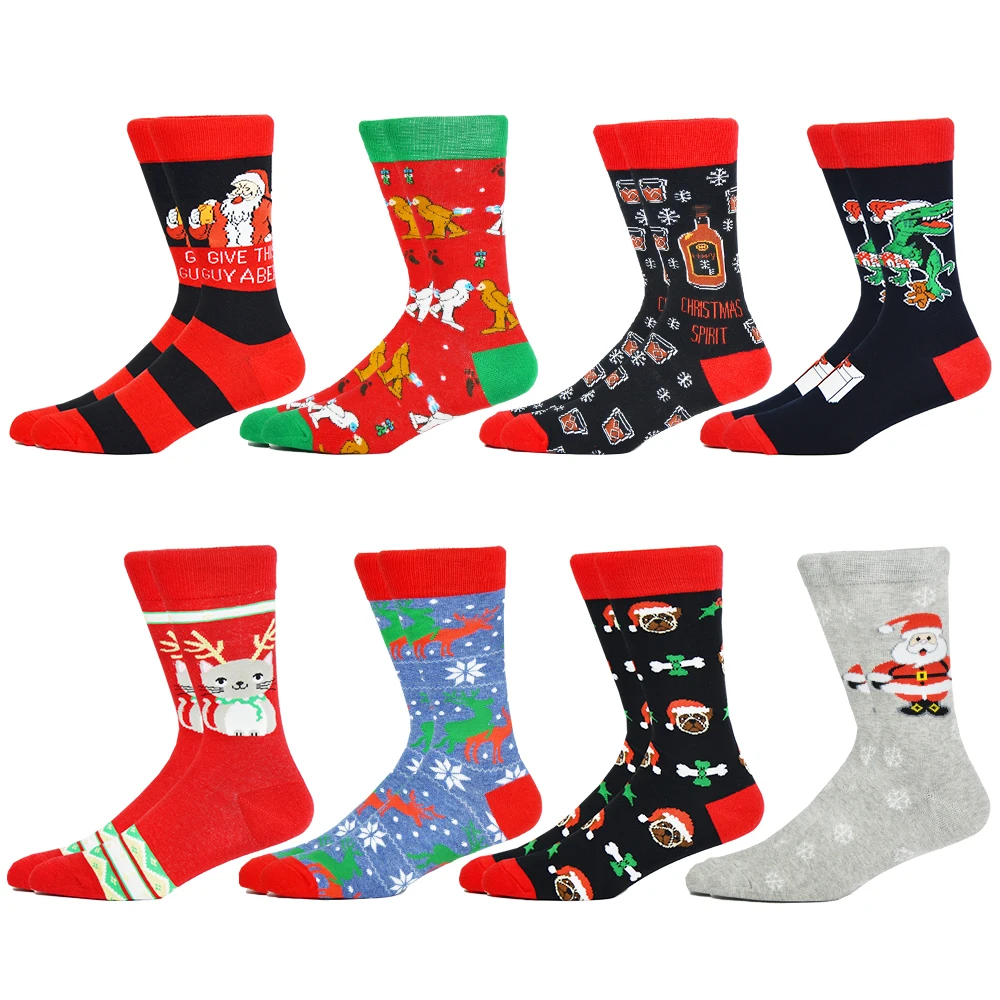 

Women Christmas Socks Cute Funny Santa Claus Snowman Elk Cotton Sock Happy New Year Casual Mens High Quality Middle Tube Socks
