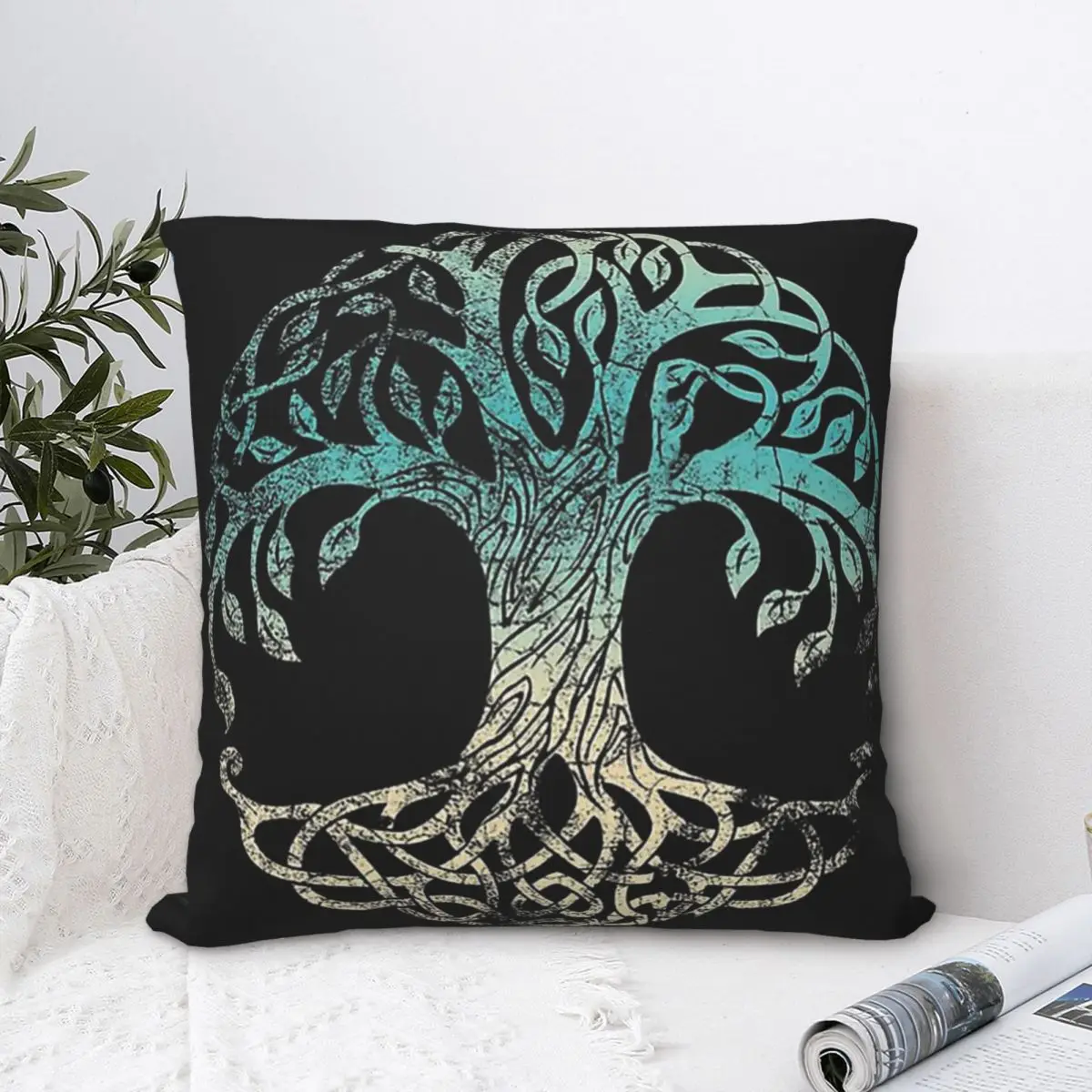 

Yggdrasil Tree Of Life Throw Pillow Case Viking Norse Mythology Backpack Cojines Covers DIY Printed Fashion For Sofa Decor