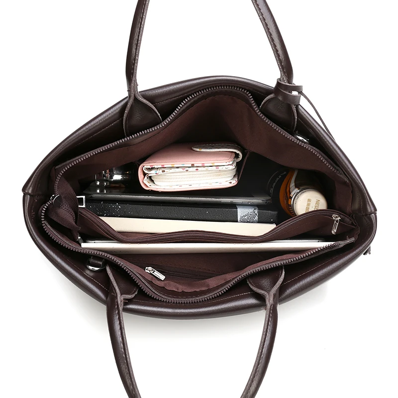 Женские кожаные сумки высококачественные с ручками винтажная Повседневная