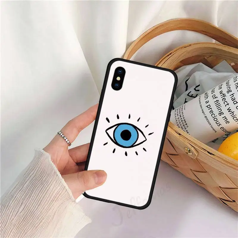 

Evil Eye Illustrations art design Phone Case for iPhone 11 12 pro XS MAX 8 7 6 6S Plus X 5S SE 2020 XR luxury brand shell