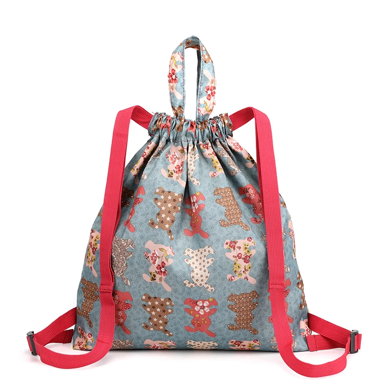 Рюкзак-веревка складной с цветочным рисунком водонепроницаемый