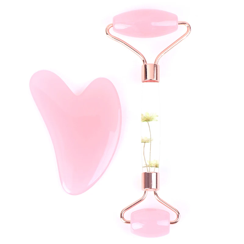 Натуральный нефритовый ролик и комплект Guasha косметический массажер для лица с