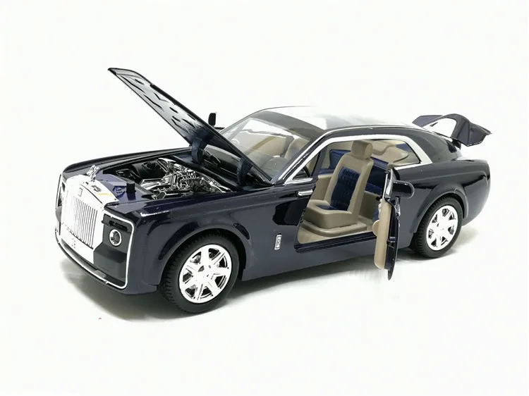 Высокая модель автомобиля из 1:24 сплава Rolls-Royce shadow, металлическая модель со звуком и светильник, игрушки для детей, подарки