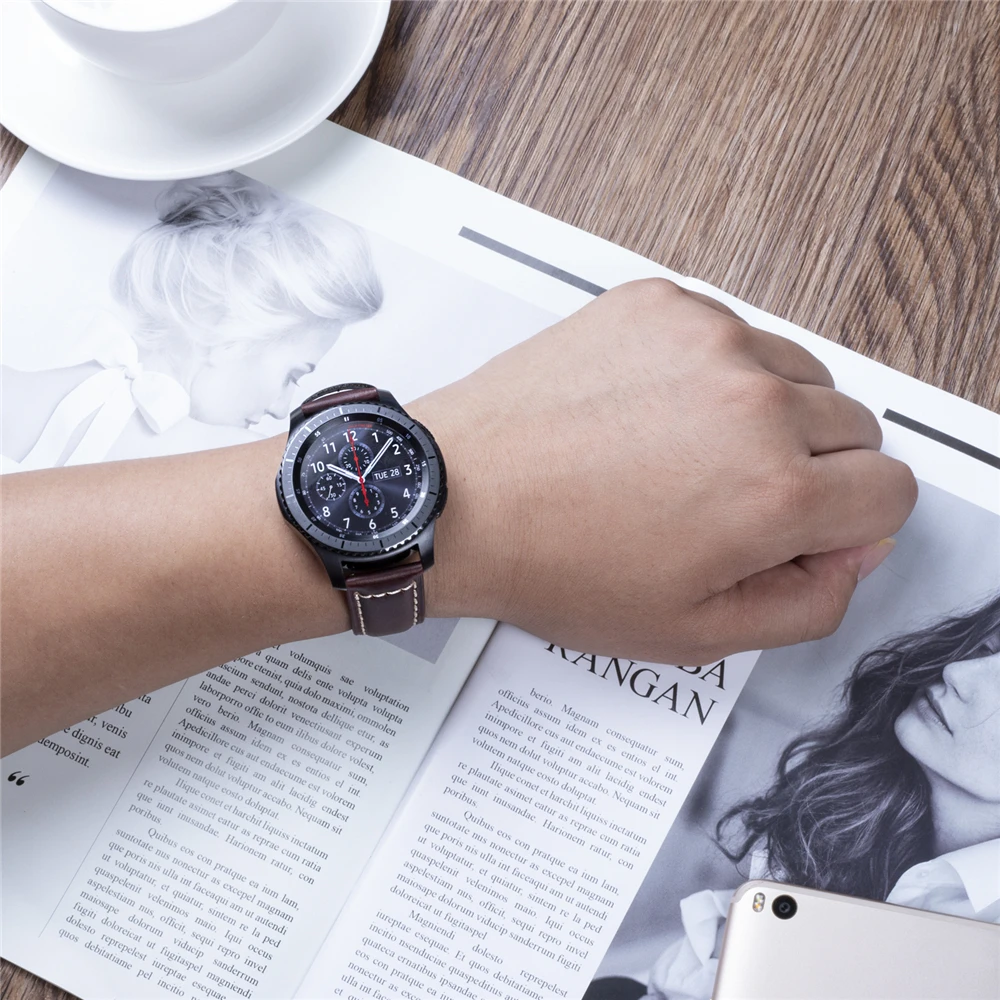 22 мм ремешок для часов Galaxy Watch 46 мм кожаный быстросъемный ремешок браслет для huawei Watch GT Amazfit GTR 47 мм Шестерня S3 ремни