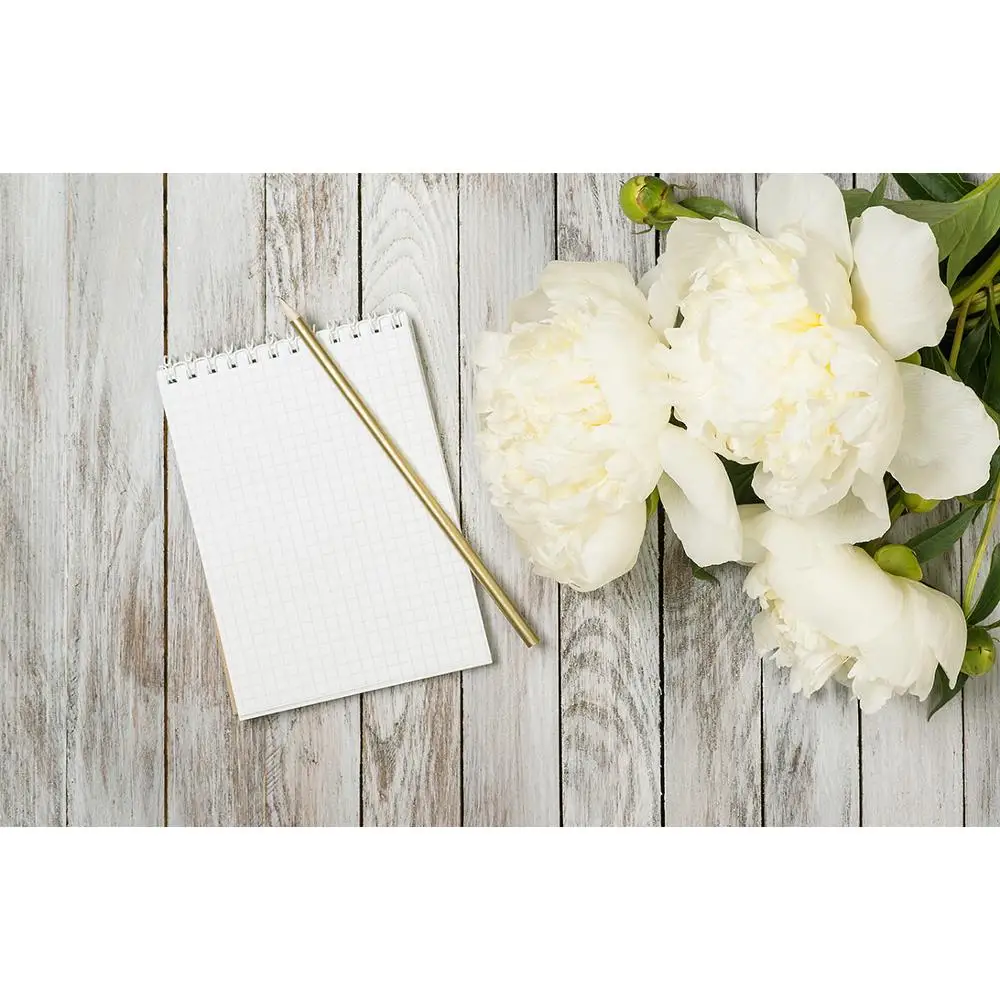

SHUOZHIKE SHUOZHIKE Vinyl Custom Photography Backdrops Flower and Wooden Planks Theme Photography Background 200309HK-0022