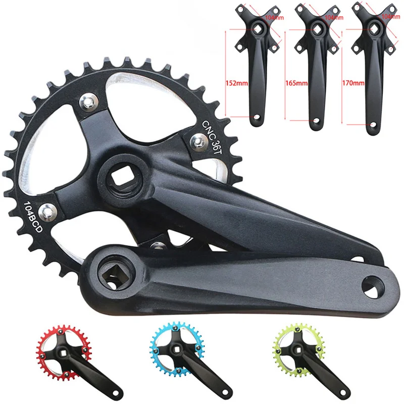 32T 34T 36T 38T BCD104 Mountain Bike Crankset MTB Bicycle 152MM/170MM Crank Arms Aluminum Alloy Parts |