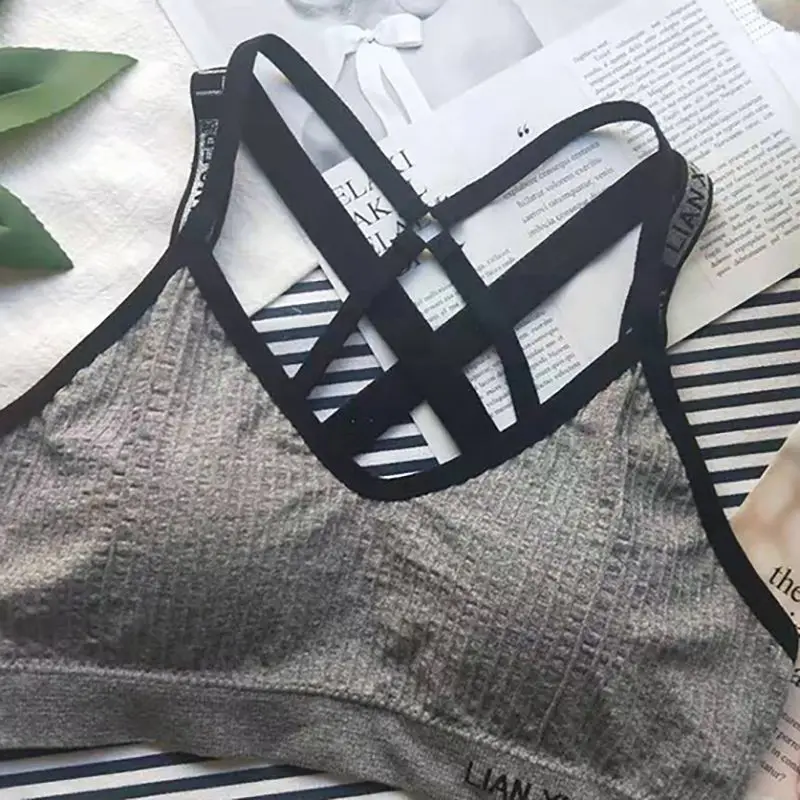 

2021 Beauty Letter Cross Back Tank Women Stylish Hign Impact Running Gym Sports Bra Breathable Comfortable Crop Top Elegant Vest