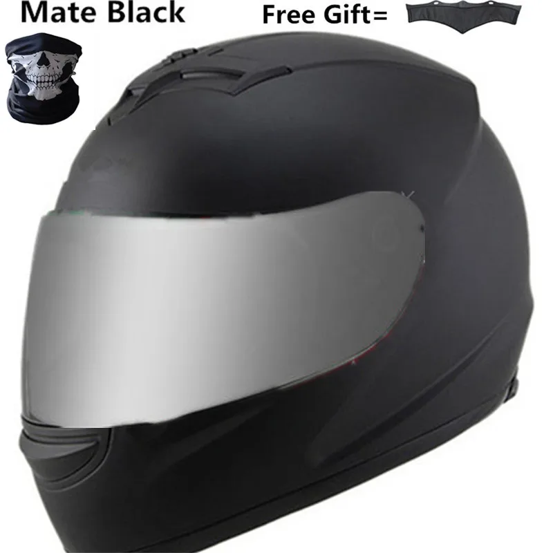 matte-silver Мото шлемы полное лицо мото rcycle шлемы DOT одобренные с удаленным шейным платком четыре сезона солнцезащитный щит Прикрепленный прозрачный козырек - Цвет: matte-silver