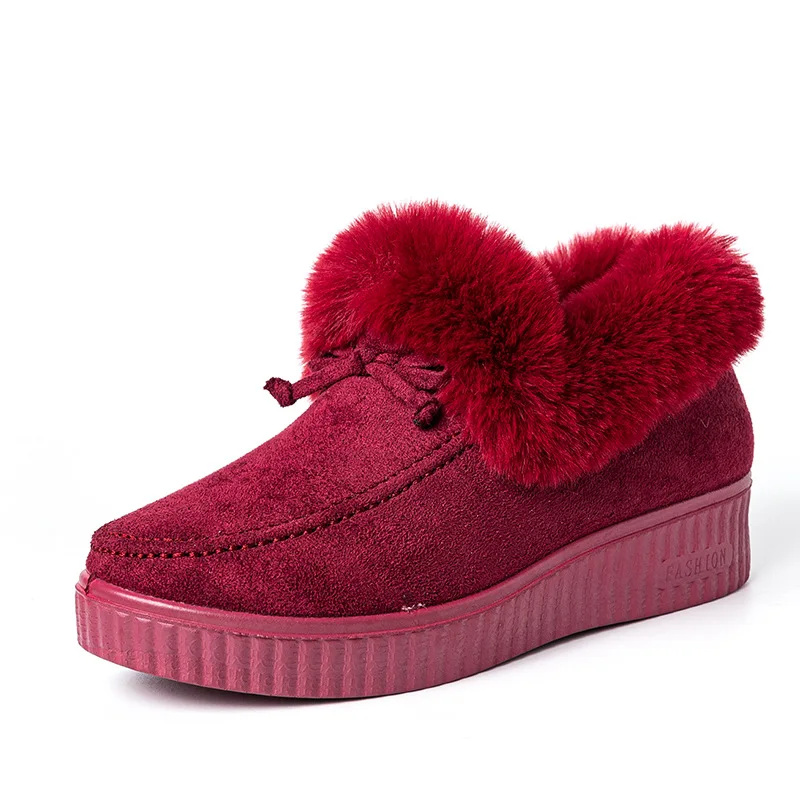 

Ботинки женские, зимние, теплые, плюшевые, замшевые, кожаные, с круглым носком, с бантом, на плоской платформе