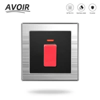 avoir high power electric water heater button switch 20a neon air conditioning wall light switch stainless steel panel