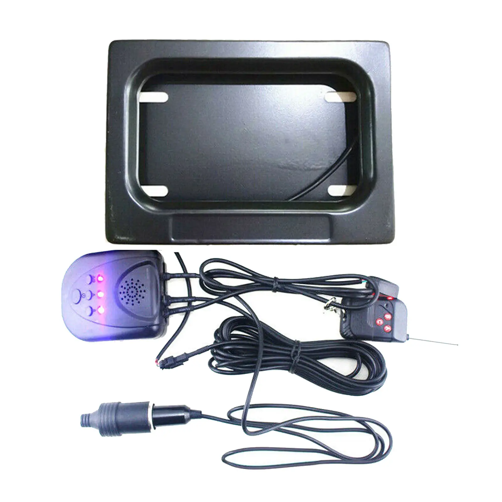 

Electric US License Plate Frame with Remote Kit Hide Away Shutter Cover Up Holder Universal Easy Install