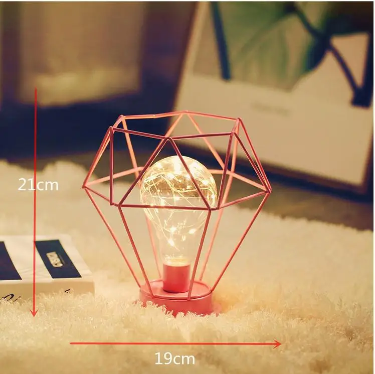 

SOLLED Copper Wire Night Light Geometric Shape LED Table Lamp for Dining Room Bedroom