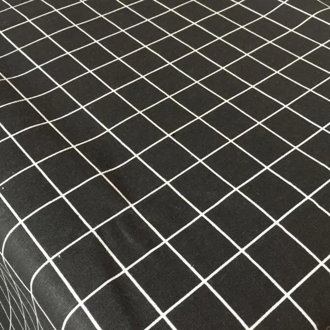 Клетчатая серия геометрических узоров хлопчатобумажная льняная ткань с принтом