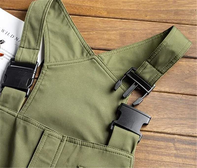 Модный мужской джинсовый комбинезон KIMSERE с несколькими карманами спецодежда