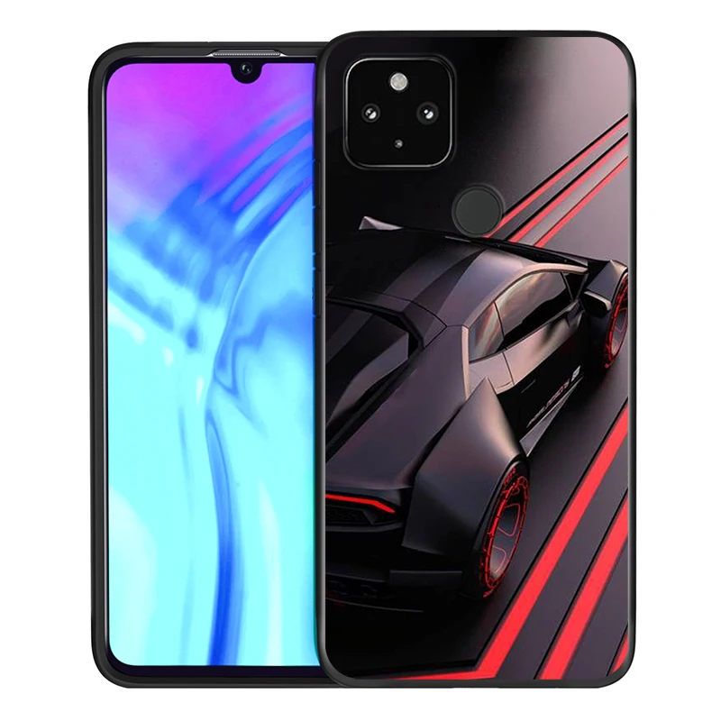 

The bugati Voice Shockproof Cover for Google Pixel 5 4 4a XL 5G Black TPU Soft Phone Case
