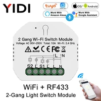2 gang diy smart wifi switch module relay tuya app voice remote control 12 way wall switch breaker alexa google home
