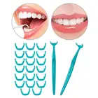 Зеленая зубная нить, 1 шт., ручка, 20 шт., набор зубной нити, Одноразовая Пластиковая зубная нить, щетка для удаления зубного мусора, уход за полостью рта
