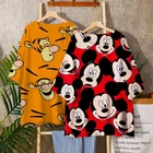 Футболка женская большого размера с коротким рукавом, с 3D принтом Disney, в стиле Харадзюку, y2k