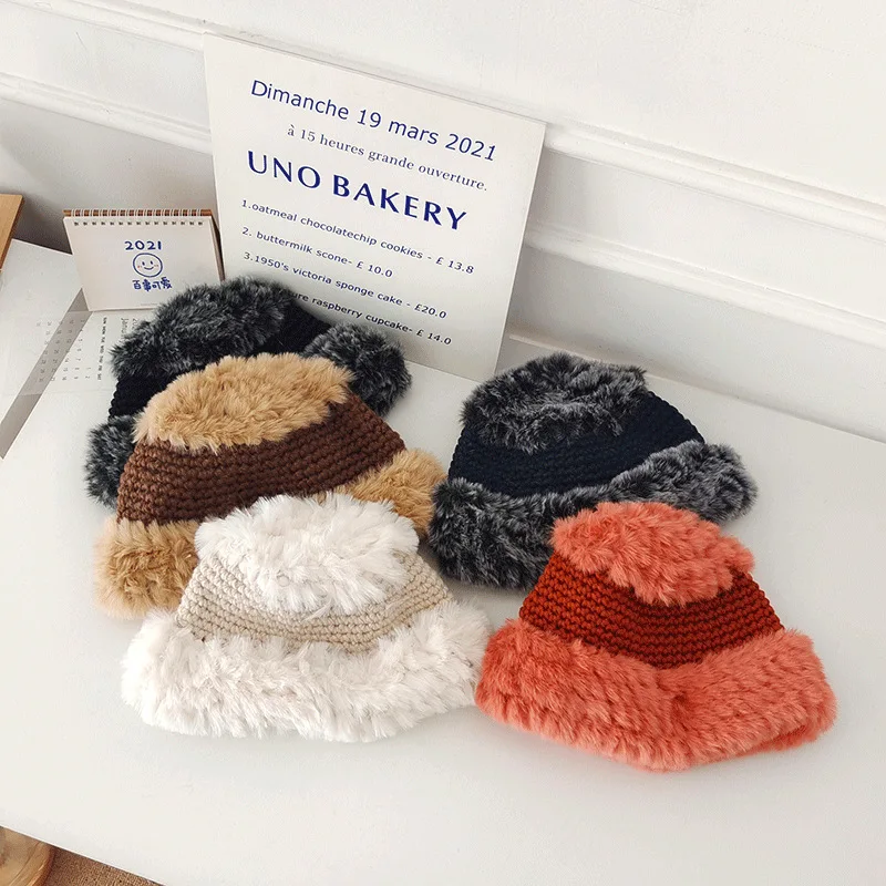 

202110-18xiaoyao winter Korean style warmth knitting Imitation cashmere leisure lady Skullies Beanies cap women cool hat