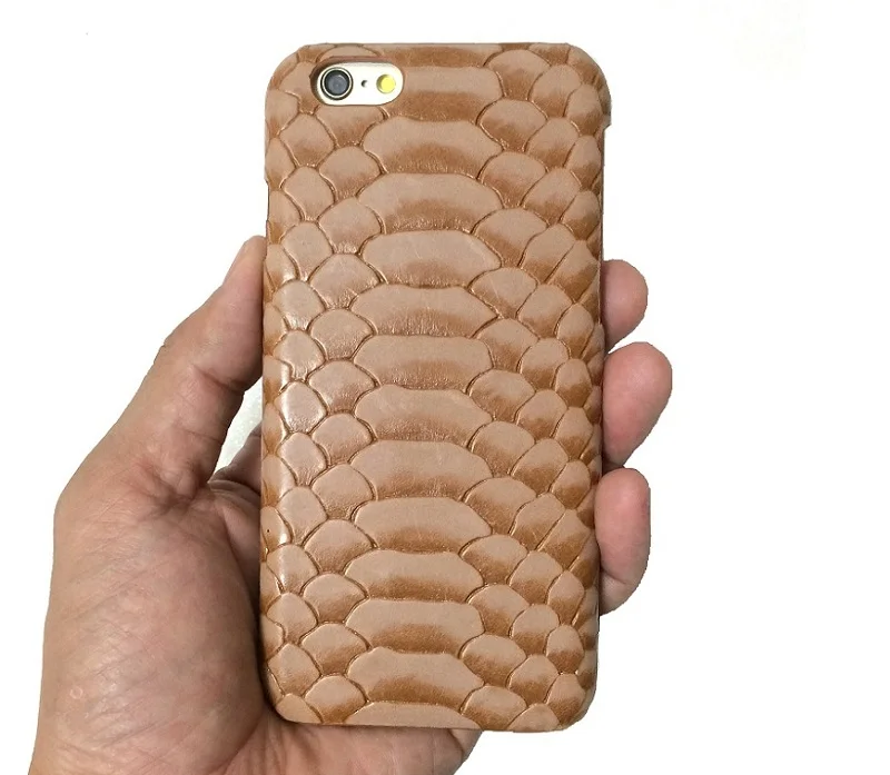 Тонкий чехол Solque из натуральной кожи для iPhone 6, 6S Plus, Роскошный чехол для мобильного телефона из кожи питона и змеиной кожи, ультратонкая жесткая задняя крышка синего цвета