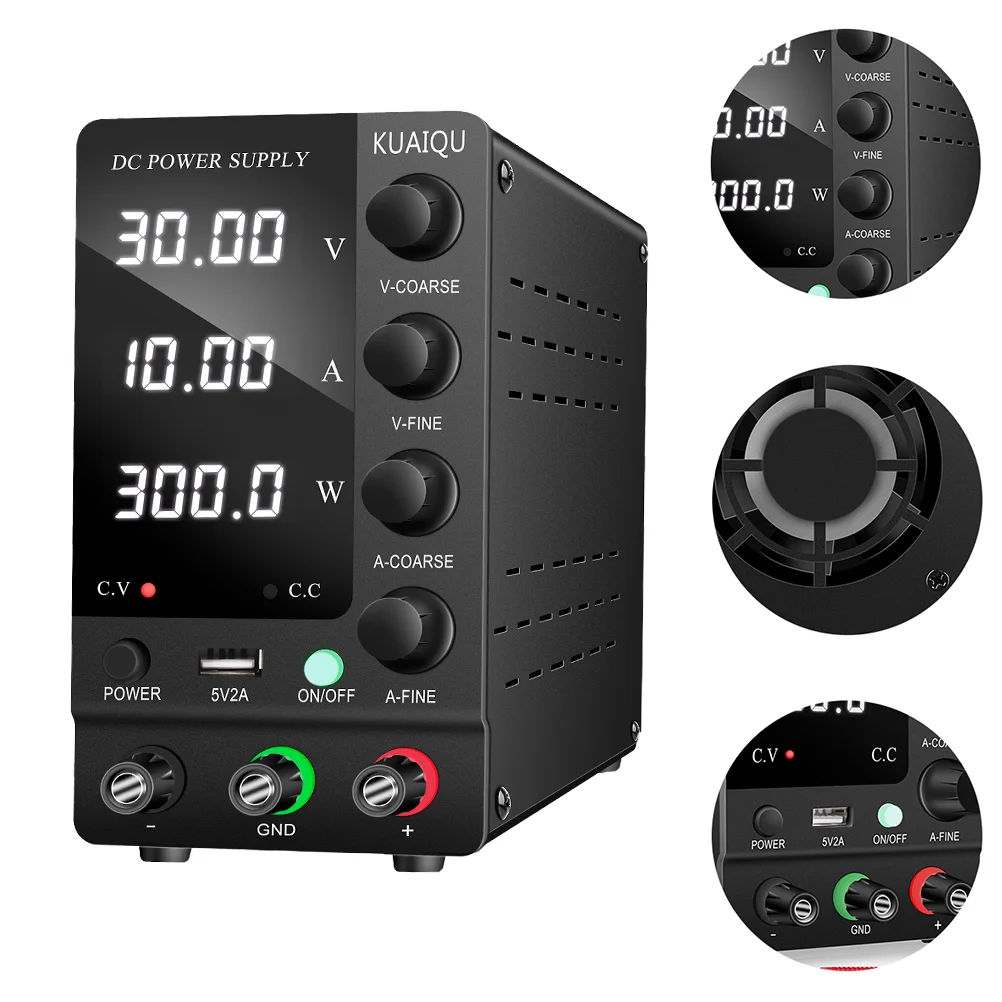 

DC Power Supply Variable 4-Digits Adjustable Switching Regulated Power Supply Plug