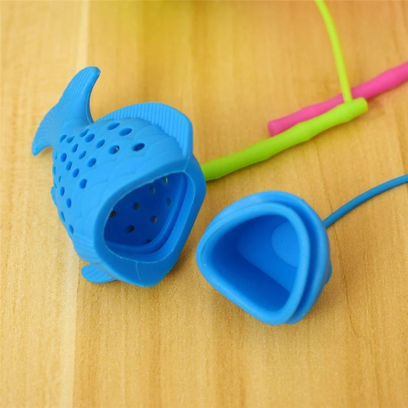 1 шт. Чай листьев Фильтр Высокое качество силикона рыбы Форма заварки травяная