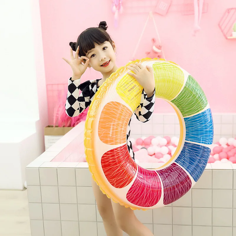 Красочные Лимона Детские поплавок плавающее кольцо надувной круг резиновое для