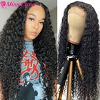 Парики для чернокожих женщин, кудрявые натуральные волосы 5 Х5, Бразильские влажные и волнистые, T-образные, на шнуровке спереди