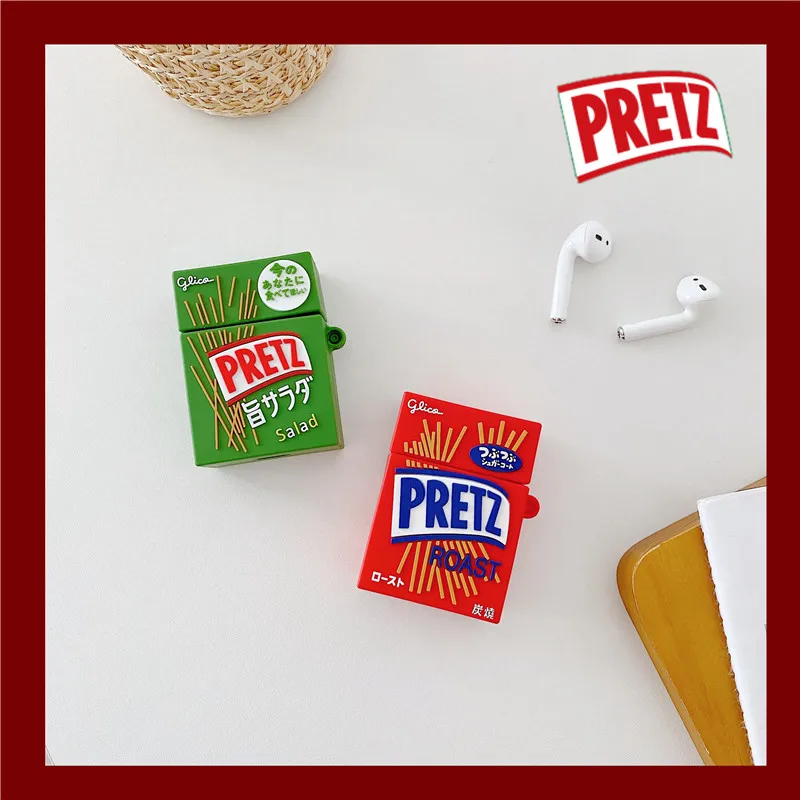 Беспроводная Bluetooth гарнитура 3D Glico Pretze силиконовый чехол для Apple Airpods 1 2