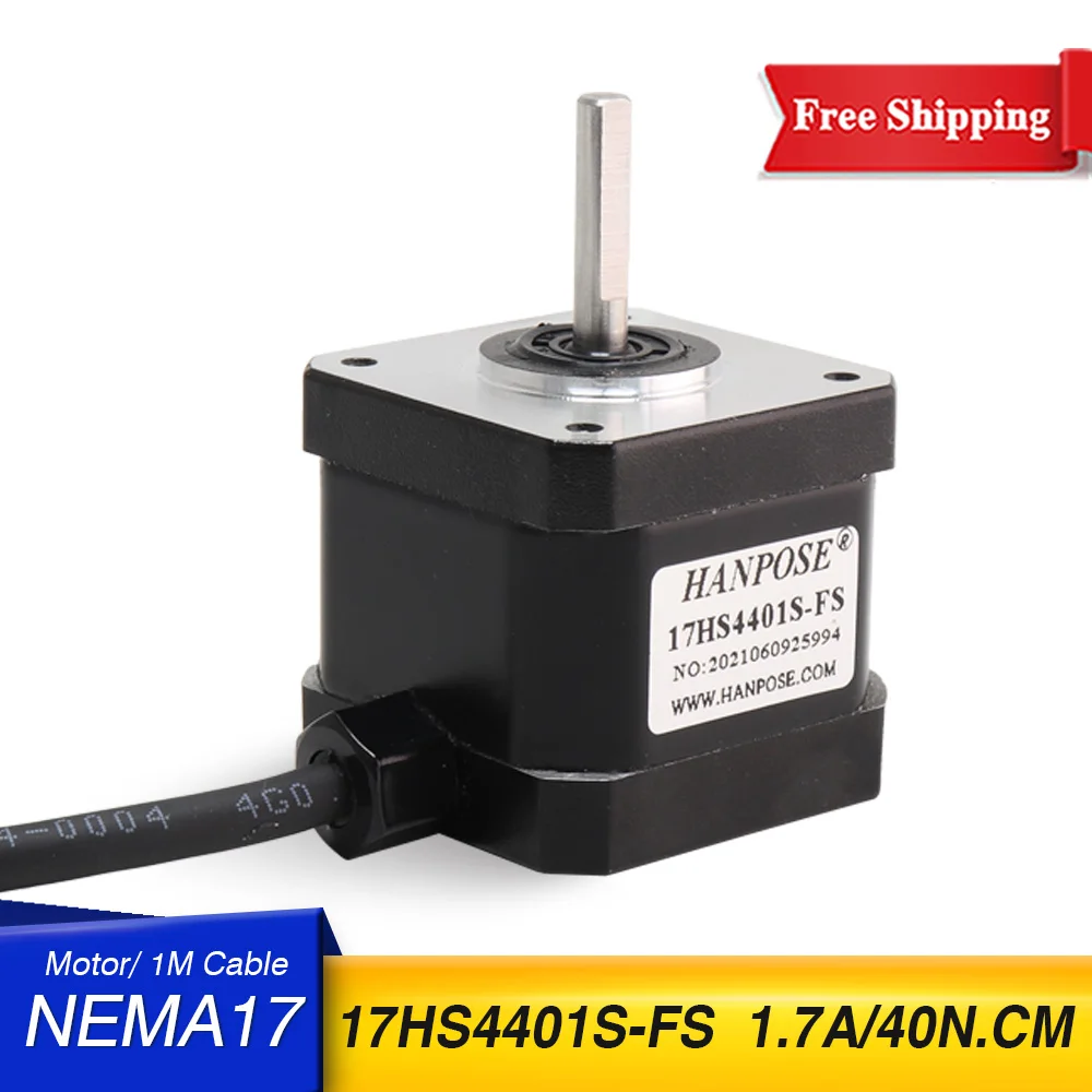 Free Shipping Nema17 Stepper Motor Waterproof motor captive 42 motor 1.5A 40N.CM 17HS4401S-FS for CNC worm wheel edging machine