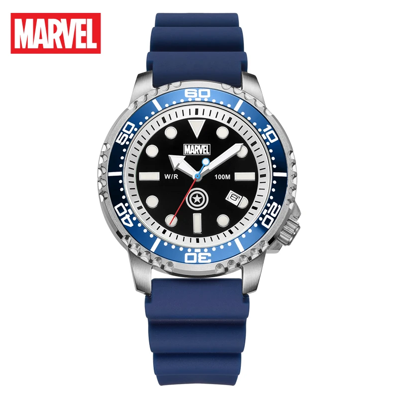 Новинка 2021 официальные мужские модные часы Disney Marvel 10 бар деловые кварцевые из