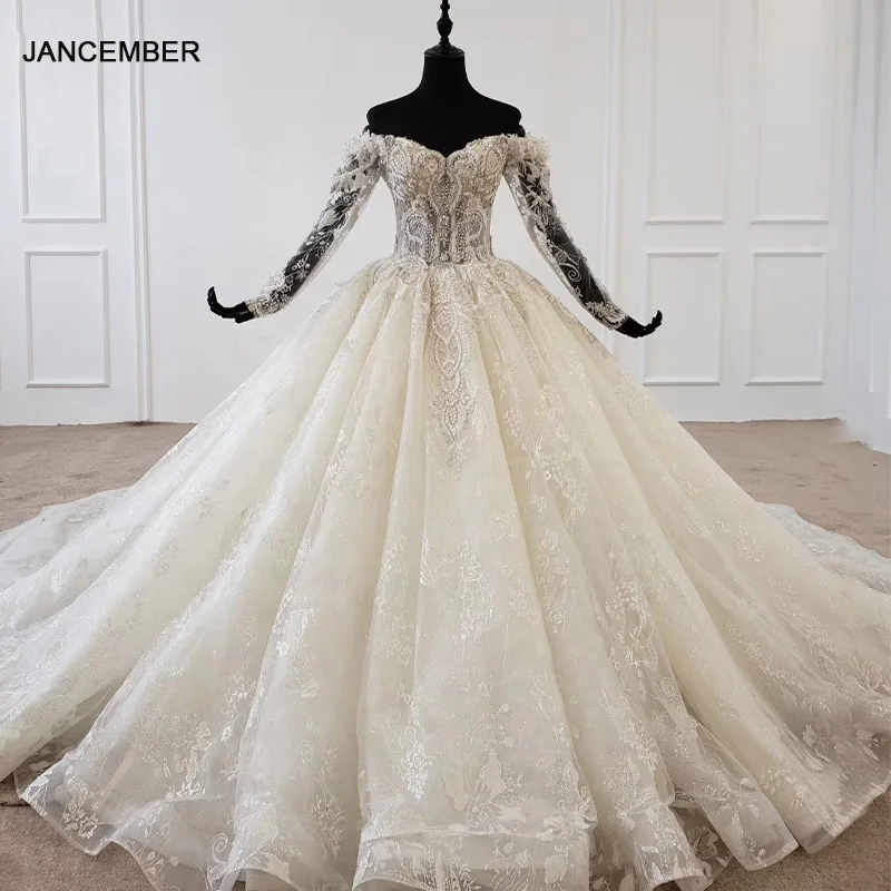 HTL1097 Горячая продажа свадебное платье 2020 с длинным рукавом открытыми плечами