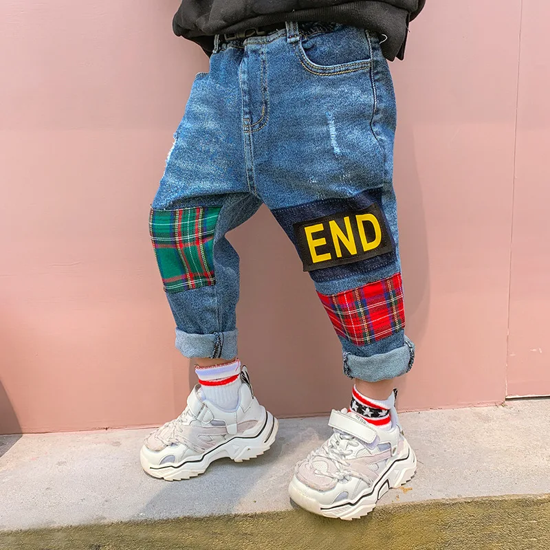 Детские джинсы для мальчиков коллекция 2019 года сезон осень детская одежда