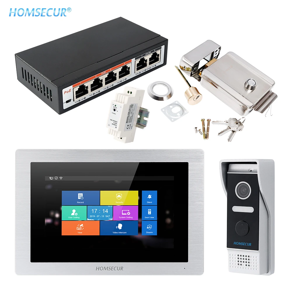 HOMSECUR 7-дюймовый WIFI видеодомофон с наружным мониторингом детской лампы |