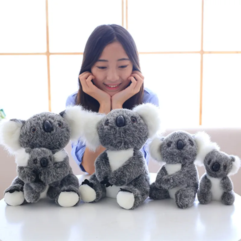 

High Quality Simulation Australia Koala Plush Toy Stuffed Animal Doll Mom Baby Kids Infant Girls Toys Birthday Gift Home Decor