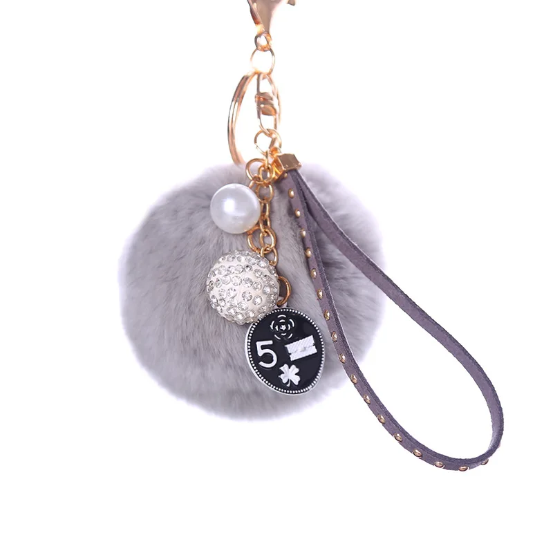 Модные брелки с помпонами и кроликом женские Брелки искусственным мехом брелок