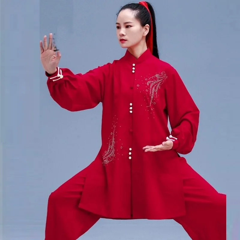 Синий Для мужчин женщин кунг фу Униформа Стиль Тай чи равномерное ушу боевые