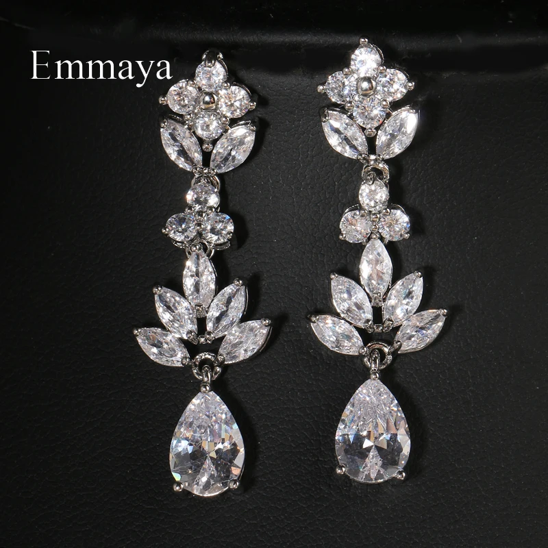 

Emmaya Hot Sale Ingenious Design Fashion Geometry Earring With Three Colors Zirconia Jewelry Female Banquet Exquisite Dress-Up