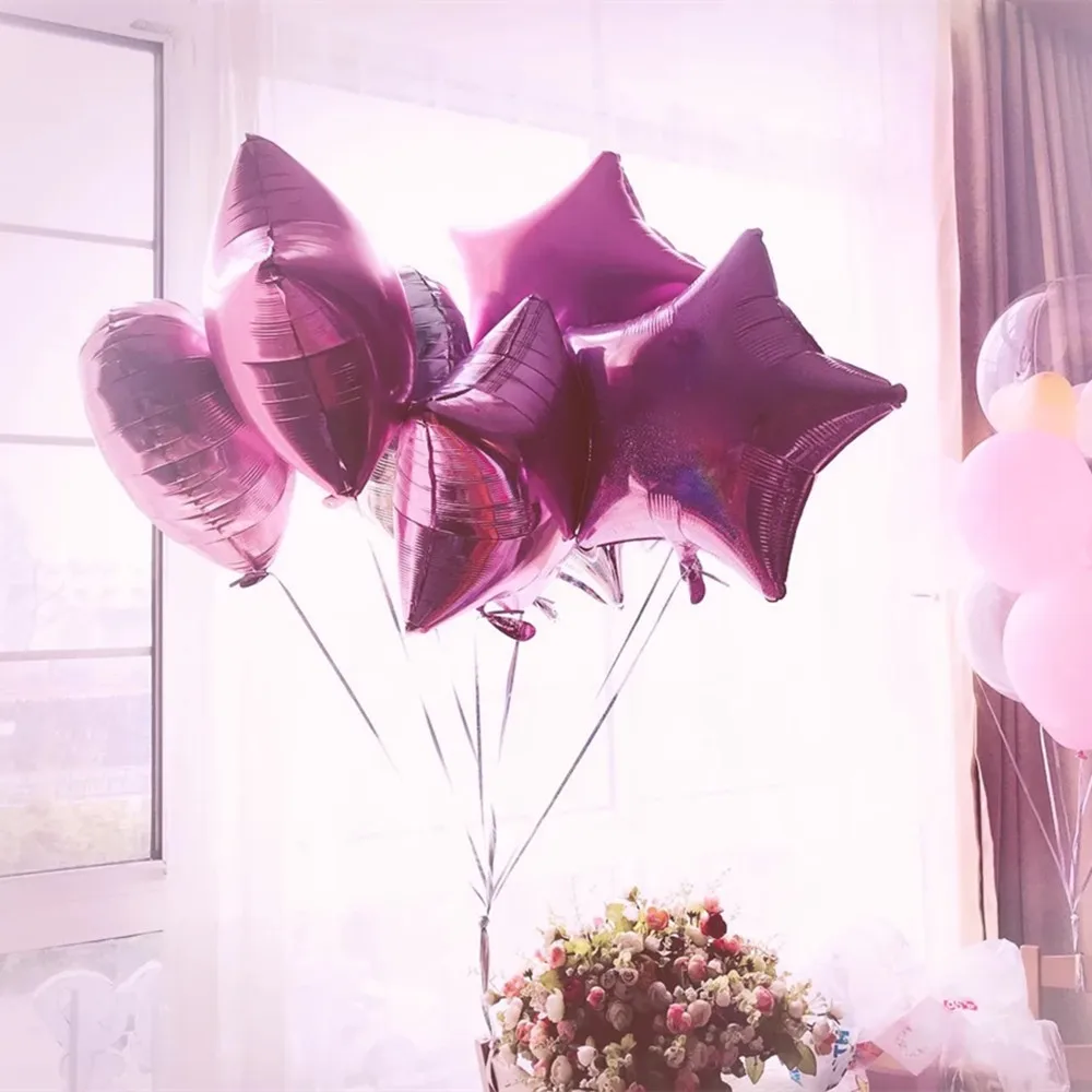 В форме сердца звезды Фольга воздушный шар с гелием из розового золота Макарон
