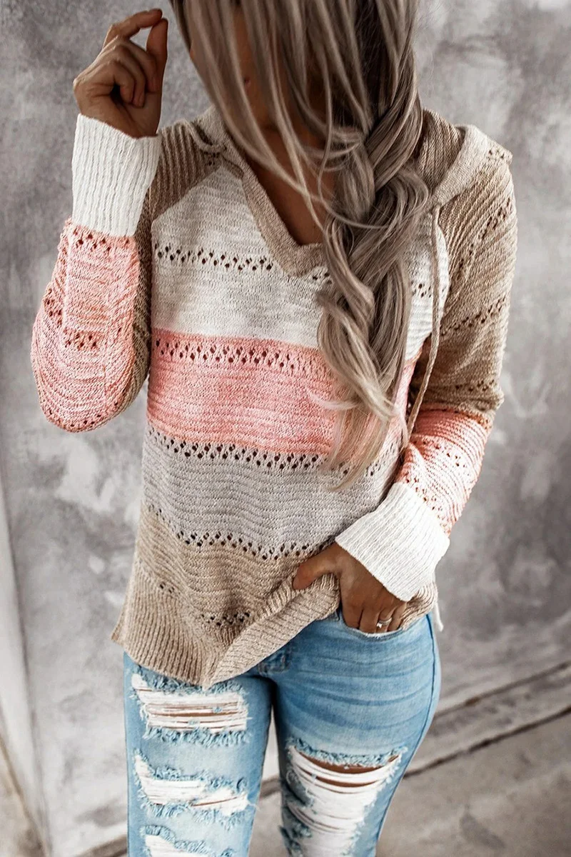 Женский джемпер с капюшоном в богемном стиле Fitshinling осенне-зимний винтажный